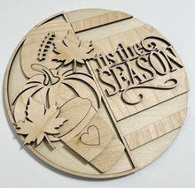 Tis the Season Football Pumpkin Coffee Pumpkin Spice Round Doorhanger