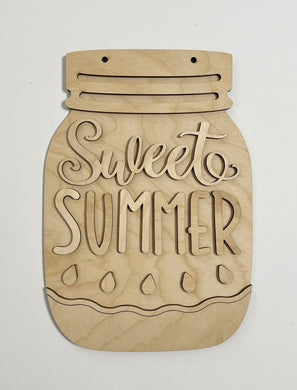 Sweet Summer Watermelon Mason Jar Cutout Doorhanger