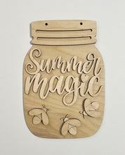 Summer Magic Fireflies Mason Jar Cutout Doorhanger