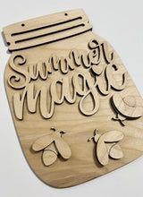 Summer Magic Fireflies Mason Jar Cutout Doorhanger
