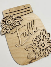 Fall Mums Mason Jar Cutout Doorhanger
