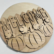 Fall Fence Welcome Pumpkin Trio Round Doorhanger