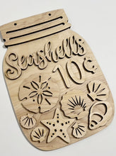 Seashell 10 cents Beach Mason Jar Cutout Doorhanger