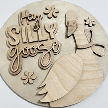 Hey Silly Goose with Flowers Round Doorhanger