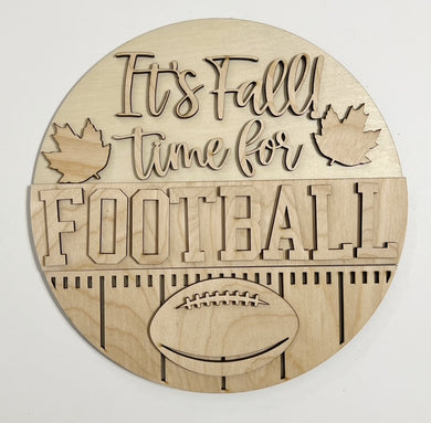 It's Fall! Time For Football Round Doorhanger