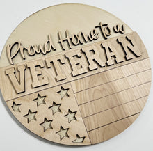 Proud Home To a Veteran Stars and Stripes Round Doorhanger
