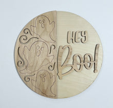 Hey Boo! Flying Ghost Trio with Swirls Round Doorhanger