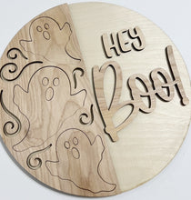 Hey Boo! Flying Ghost Trio with Swirls Round Doorhanger