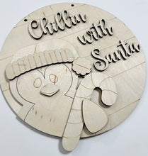 Chillin With Santa Christmas Penguin Round Doorhanger