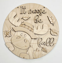 It Moose Be Fall Harvest Thanksgiving Pumpkins Round Doorhanger