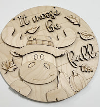 It Moose Be Fall Harvest Thanksgiving Pumpkins Round Doorhanger