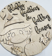 Fluffy Feathers & Falling Leaves Cute Duck with Pumpkins Round Doorhanger