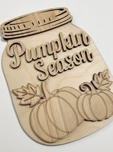 Pumpkin Season Fall Mason Jar Cutout Doorhanger
