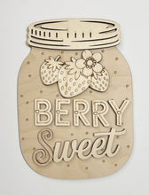 Berry Sweet Strawberries Strawberry Jam Mason Jar Cutout Doorhanger