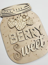 Berry Sweet Strawberries Strawberry Jam Mason Jar Cutout Doorhanger