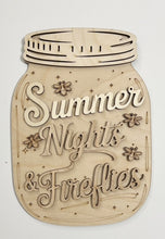 Summer Nights & Fireflies Mason Jar Cutout Doorhanger