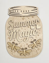 Summer Magic Fireflies Mason Jar Cutout Doorhanger