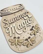 Summer Magic Fireflies Mason Jar Cutout Doorhanger