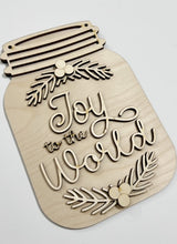 Joy To the World Christmas Mason Jar Cutout Doorhanger
