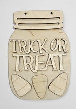 Trick Or Treat Candy Corn Halloween Mason Jar Cutout Doorhanger