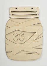 Halloween Spooky Mummy Mason Jar Cutout Doorhanger
