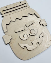 Halloween Frankenstein Spooky Mason Jar Cutout Doorhanger