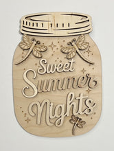 Sweet Summer Nights Fireflies Mason Jar Cutout Doorhanger