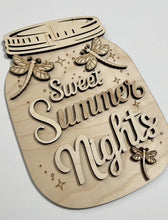 Sweet Summer Nights Fireflies Mason Jar Cutout Doorhanger