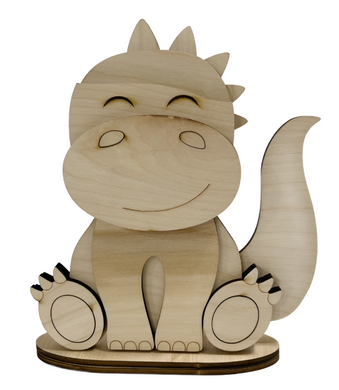 Happy Dino Standing Shelf Sitter with Interchangeable Seasonal Hats