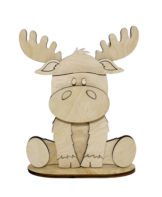 Moose Standing Shelf Sitter with Interchangeable Seasonal Hats