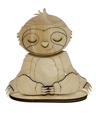 Peaceful Sloth Standing Shelf Sitter with Interchangeable Seasonal Hats