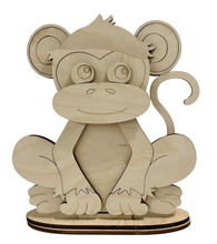 Cute Monkey Standing Shelf Sitter with Interchangeable Seasonal Hats