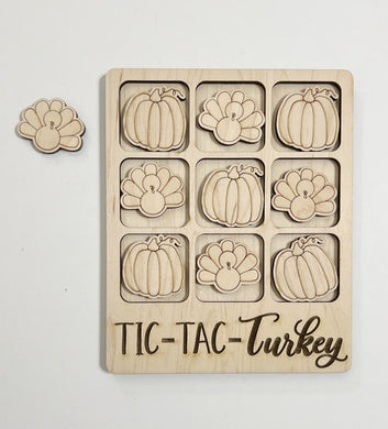 TIC-TAC-Turkey Thanksgiving Holiday Game Board Tic Tac Toe Games