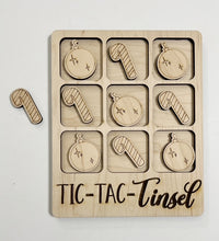 TIC-TAC-Tinsel Christmas Holiday Game Board Tic Tac Toe Games