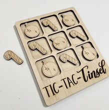TIC-TAC-Tinsel Christmas Holiday Game Board Tic Tac Toe Games