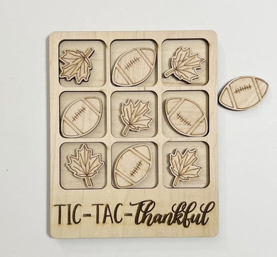 TIC-TAC-Thankful Thanksgiving Fall Holiday Game Board Tic Tac Toe Games