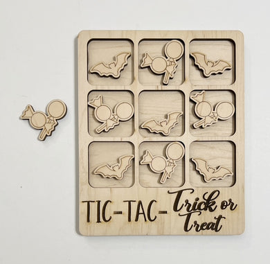 TIC-TAC-Trick or Treat Halloween Holiday Game Board Tic Tac Toe Games