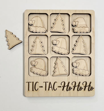 TIC-TAC-Ho Ho Ho Christmas Holiday Game Board Tic Tac Toe Games