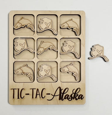 TIC-TAC-Alaska State Game Board Tic Tac Toe Games