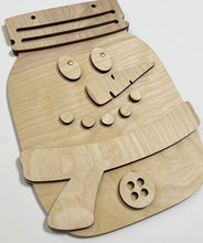 Snowman Winter Mason Jar Cutout Doorhanger 10"