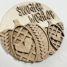 Sweater Weather Fall Patterned Pumpkins Round Doorhanger 10"