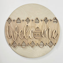 Welcome Christmas Double Border Ornaments Round Doorhanger 10"