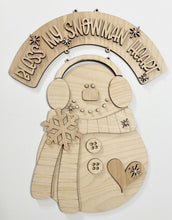 Bless My Snowman Heart Winter 2 Piece Doorhanger