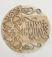 Happy Holidays Christmas Ornaments Fancy Round Doorhanger 10"