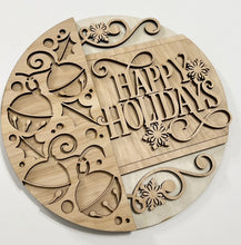 Happy Holidays Christmas Ornaments Fancy Round Doorhanger 10"