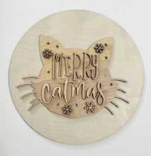 Merry Catmas Christmas Round Doorhanger
