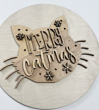 Merry Catmas Christmas Round Doorhanger