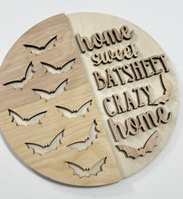 Home Sweet Batsheet Crazy Home Halloween Round Doorhanger