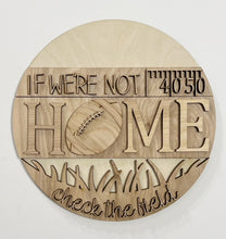If We're Not Home Check the Field Football Fall Round Doorhanger