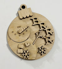 Brrrr Snowman Round Winter Christmas Ornament Tag